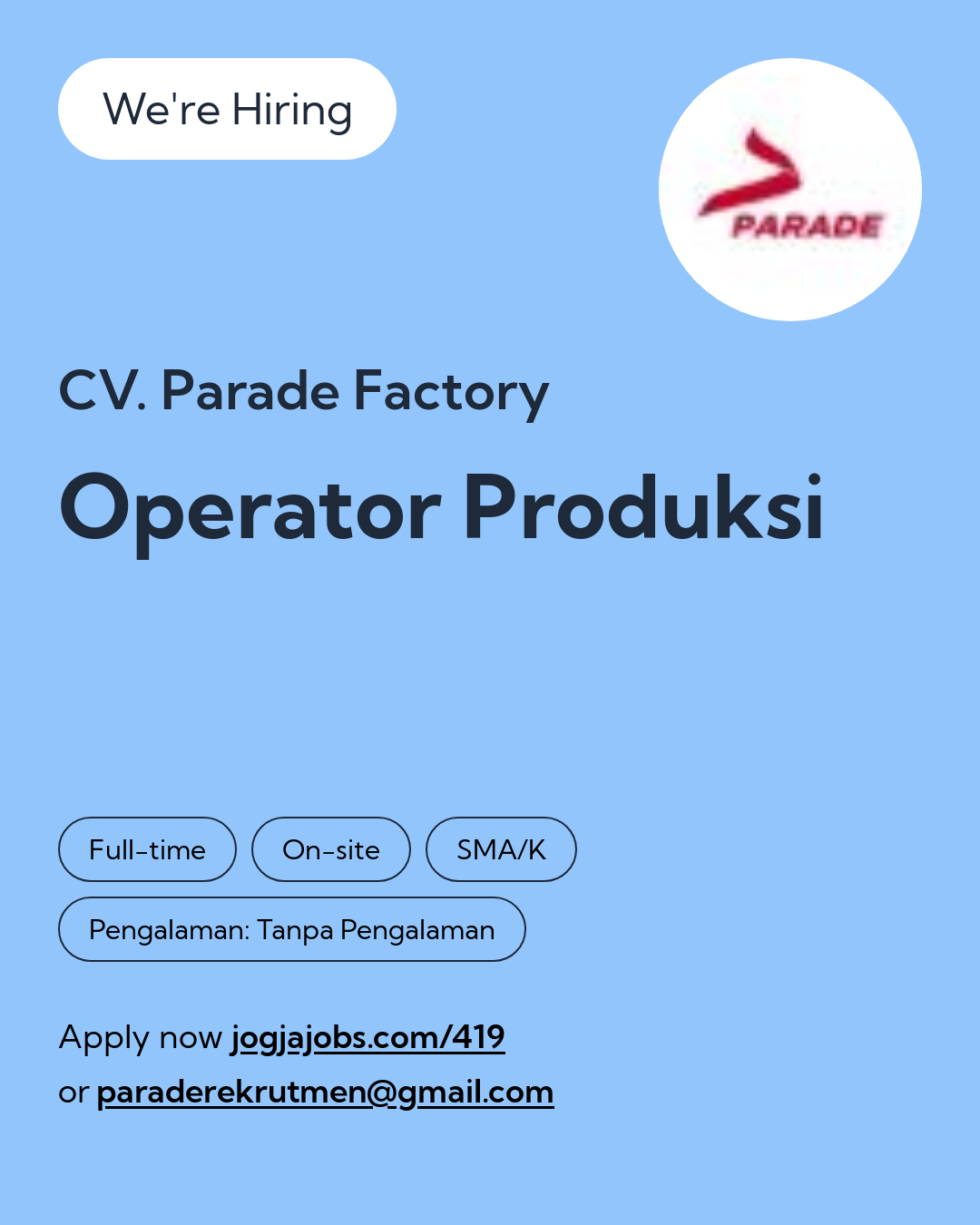 Logo CV. Parade Factory