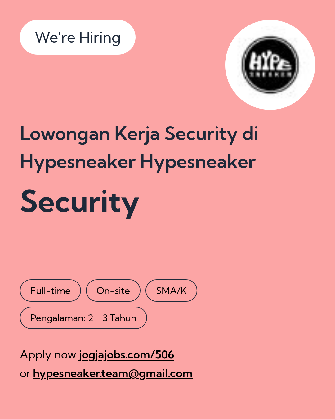 Logo Lowongan Kerja Security di Hypesneaker Hypesneaker